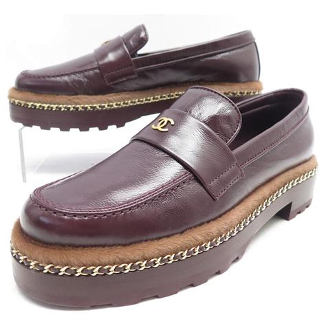 burgundy chanel shoes|chanel shoes loafers.